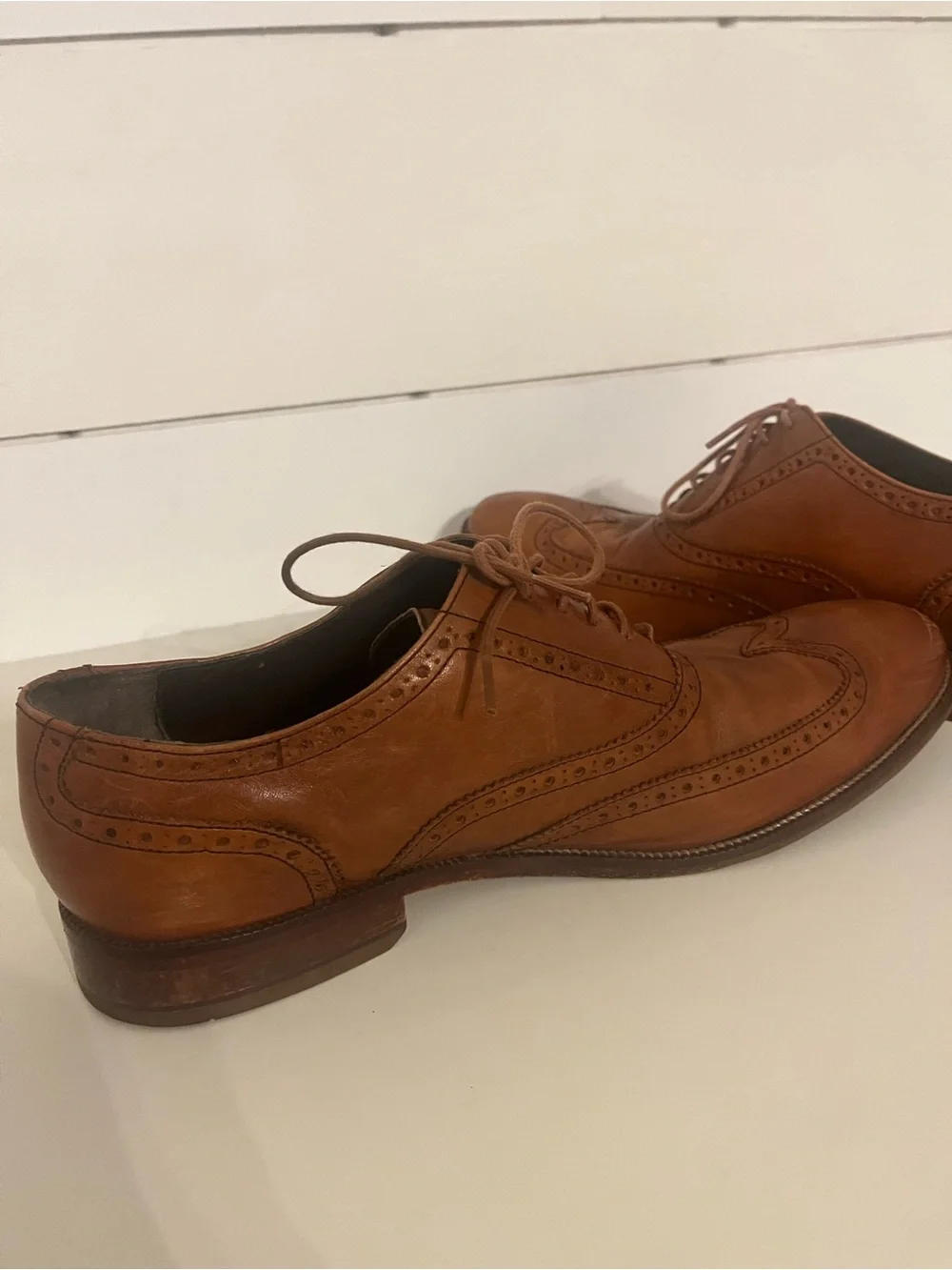 Cole Haan C12210 Leather Wingtip Oxfords Brown 11.5/12 Mismatched Read